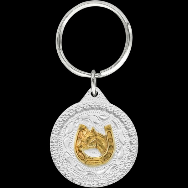 Add a touch of luck and elegance with our Gold Horseshoe Head Keychain. Crafted with precision, it celebrates the timeless symbol of fortune. Shop now!